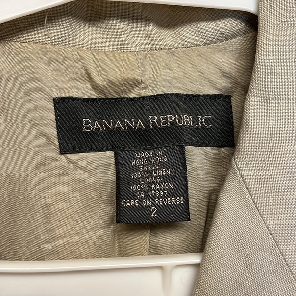 Vintage Banana Republic Neutral Linen Blazer Jacket - Picture 3 of 7